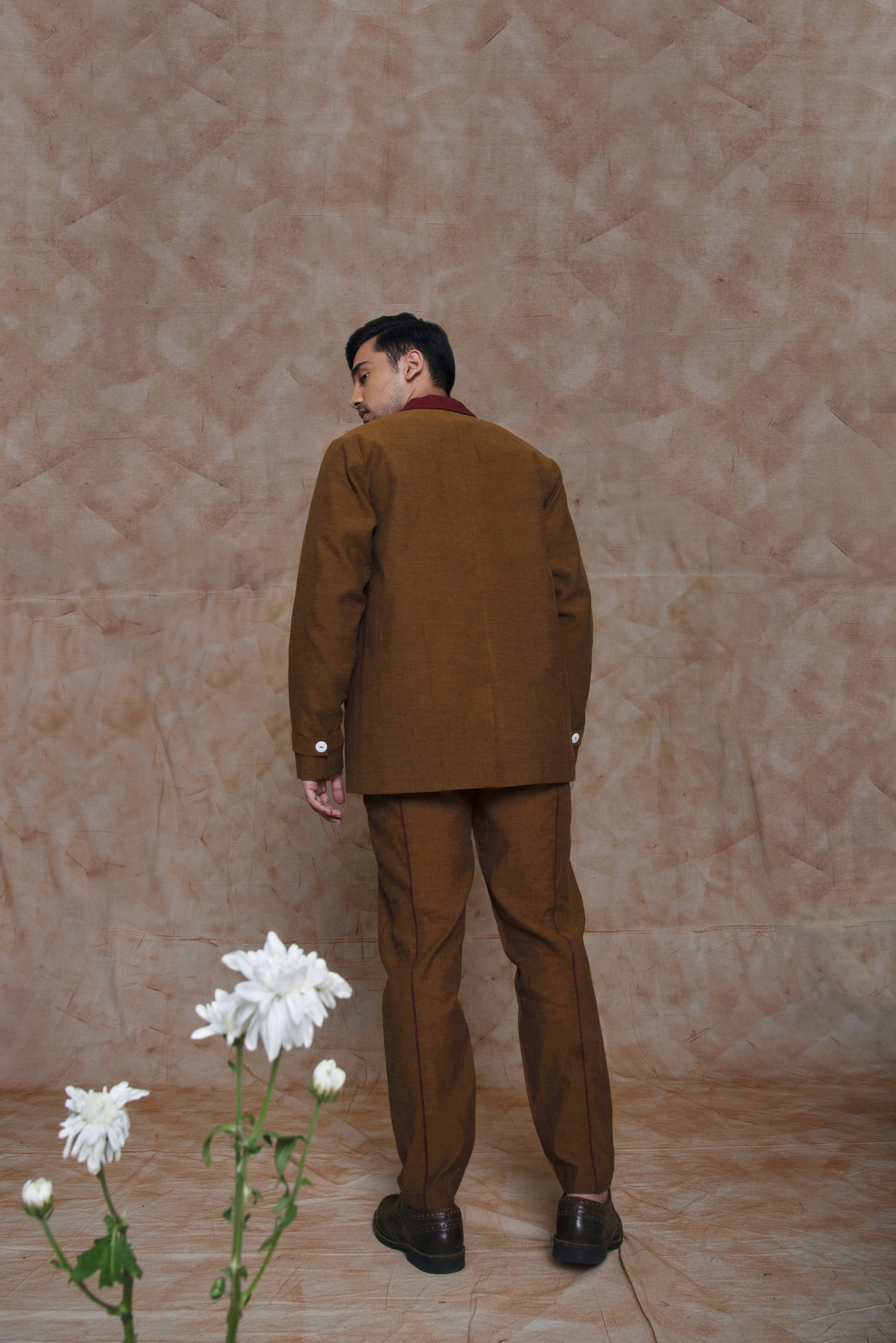 Anushe Pirani Mens Jacket With Asymmetric Welt Pockets