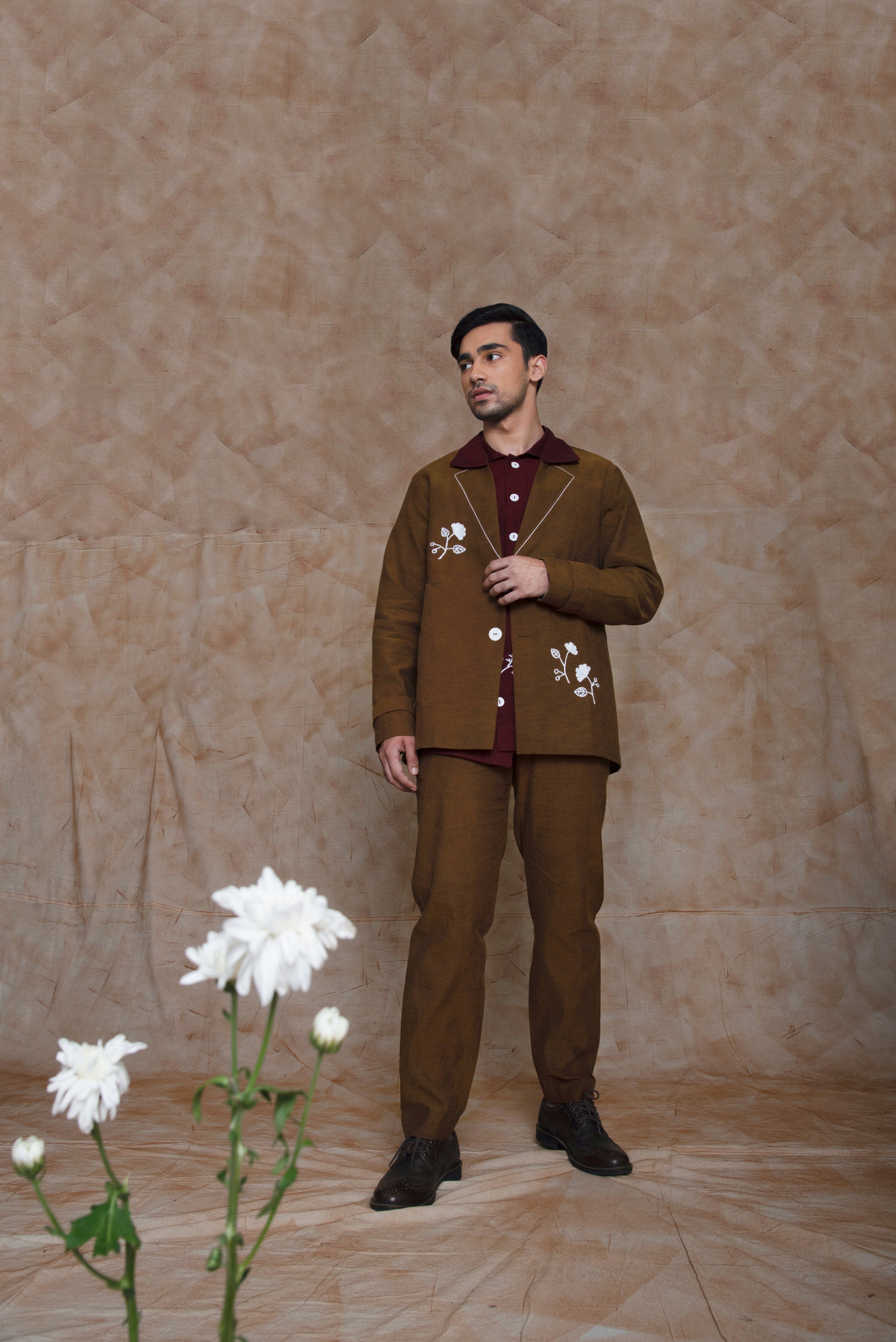 Anushe Pirani Mens Jacket With Asymmetric Welt Pockets