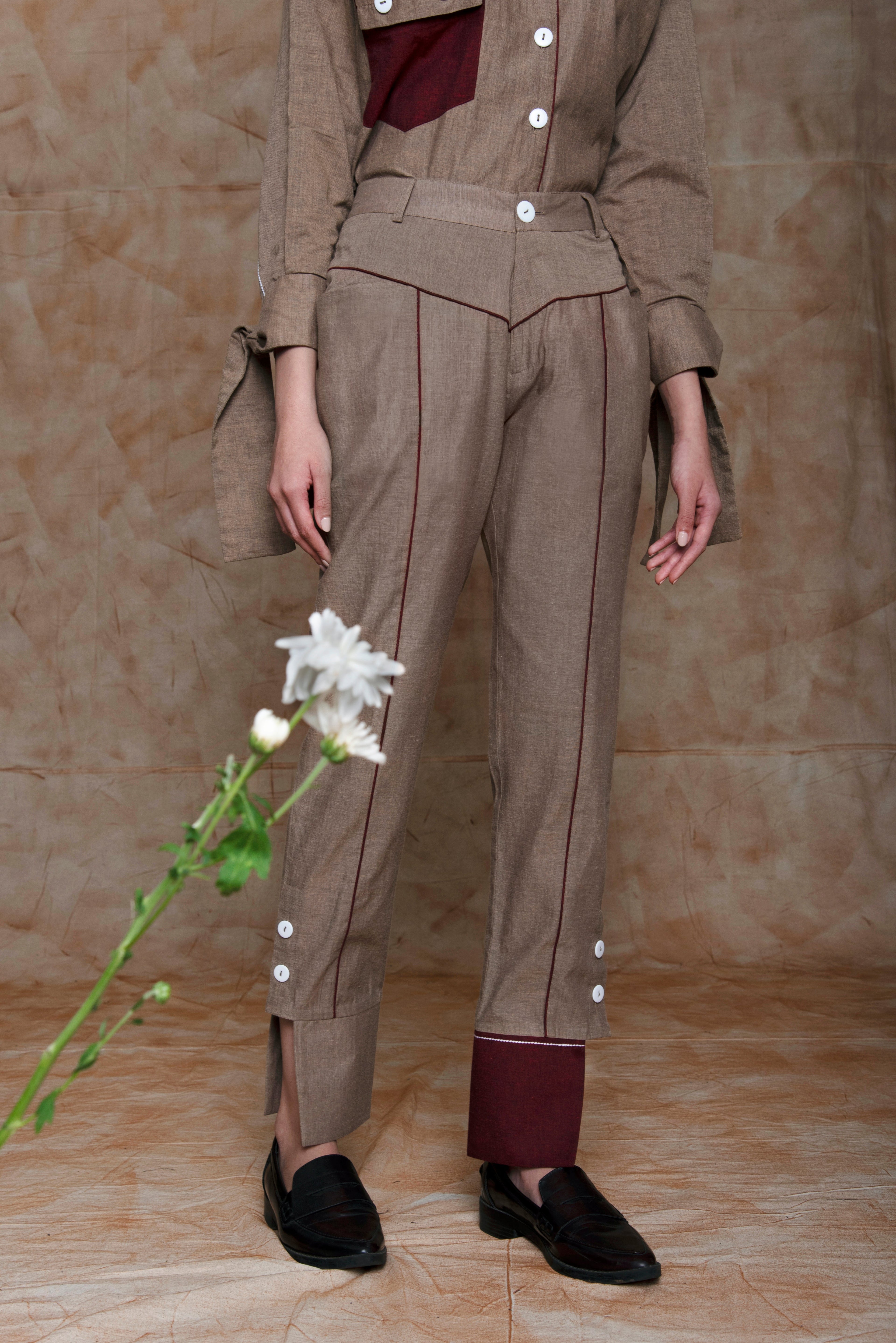 Anushe Pirani Women's Color Block Cuff Pants