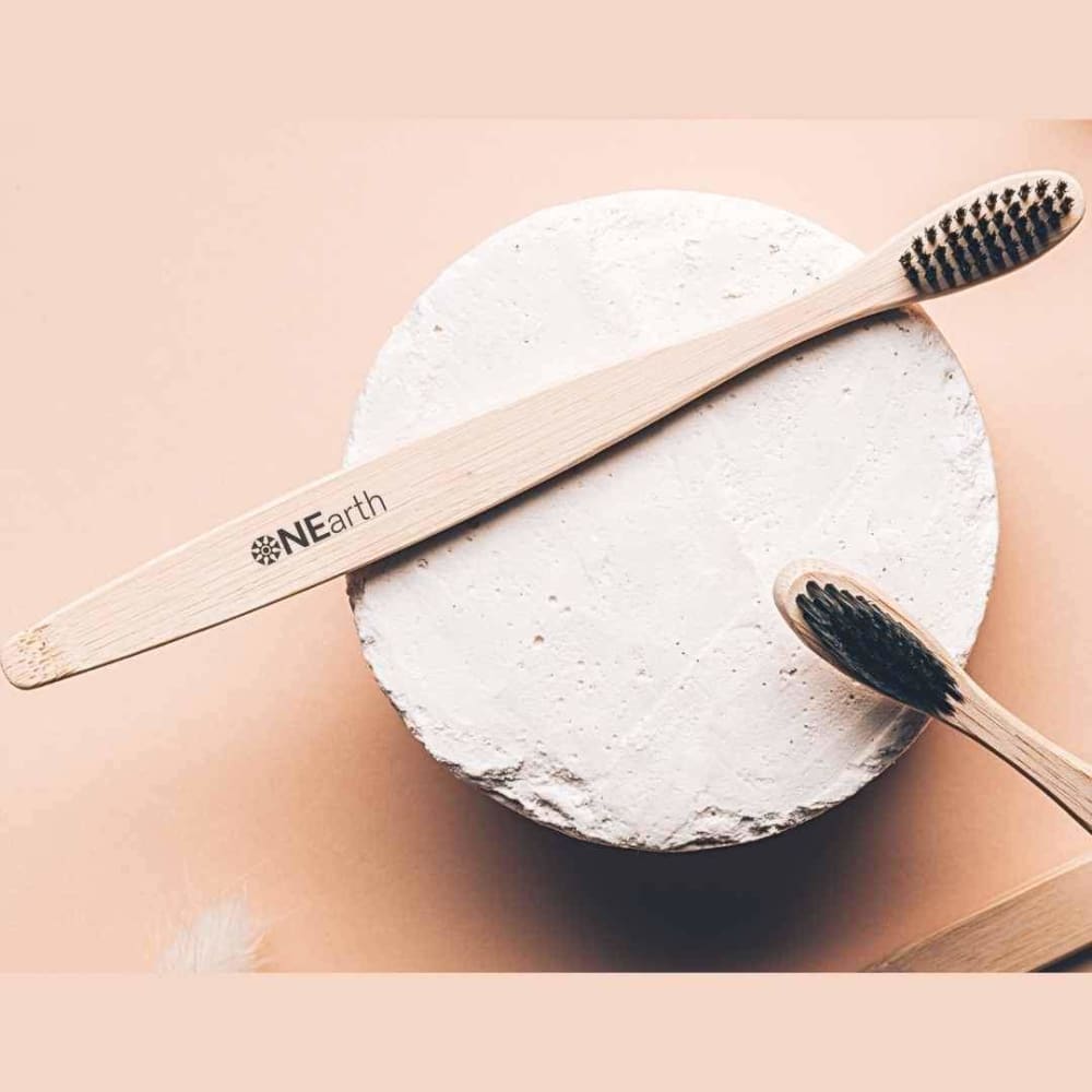 ONEarth Bamboo Toothbrush - Pack of 4 Charcoal