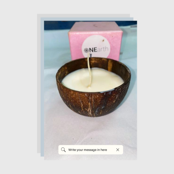 ONEarth Soy Wax Candle - Coconut Shell (100gms only) Pack of 1 Lavender