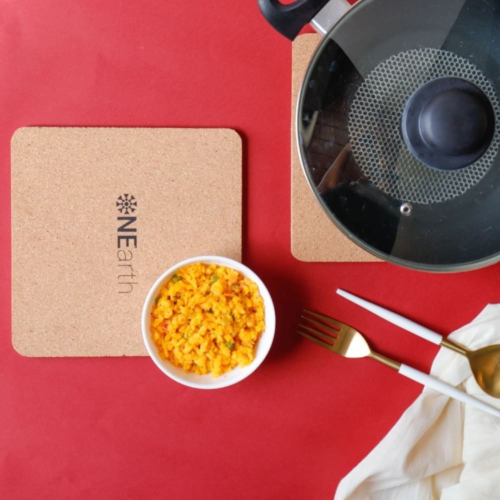 ONEarth Heat Resistant Cork Trivets Pack of 2 (Square)