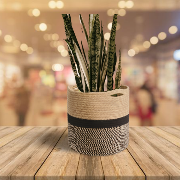 ONEarth Black Jute Rope Baskets / Planters