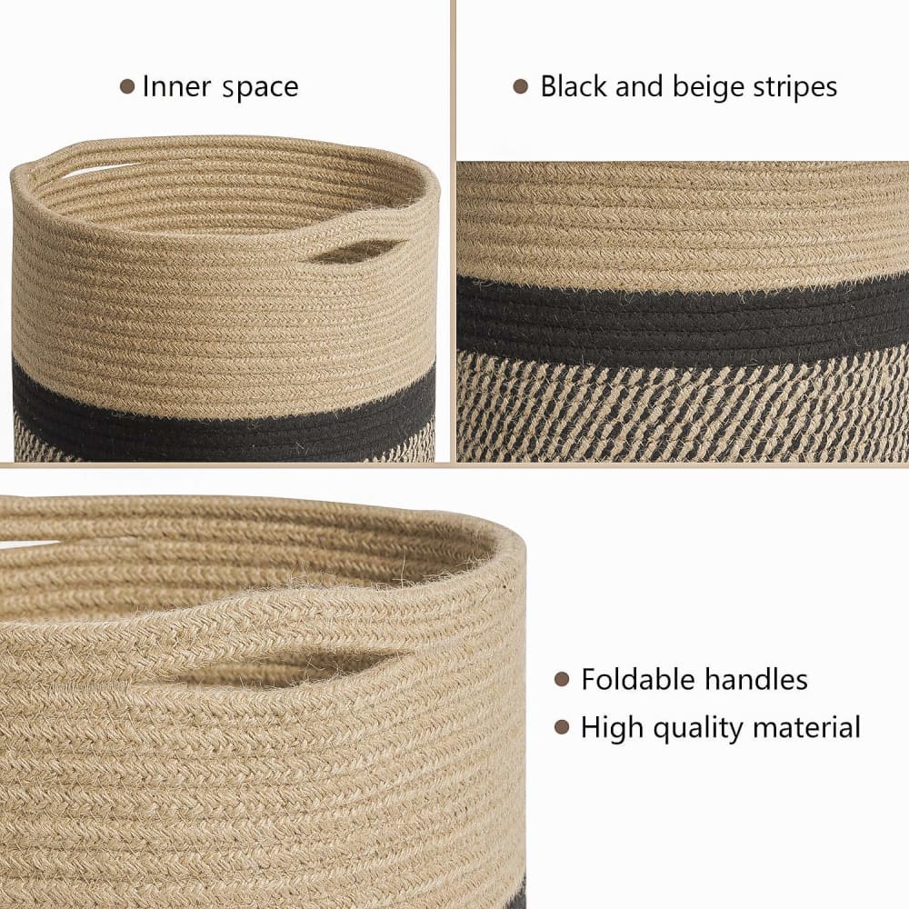 ONEarth Black Jute Rope Baskets / Planters