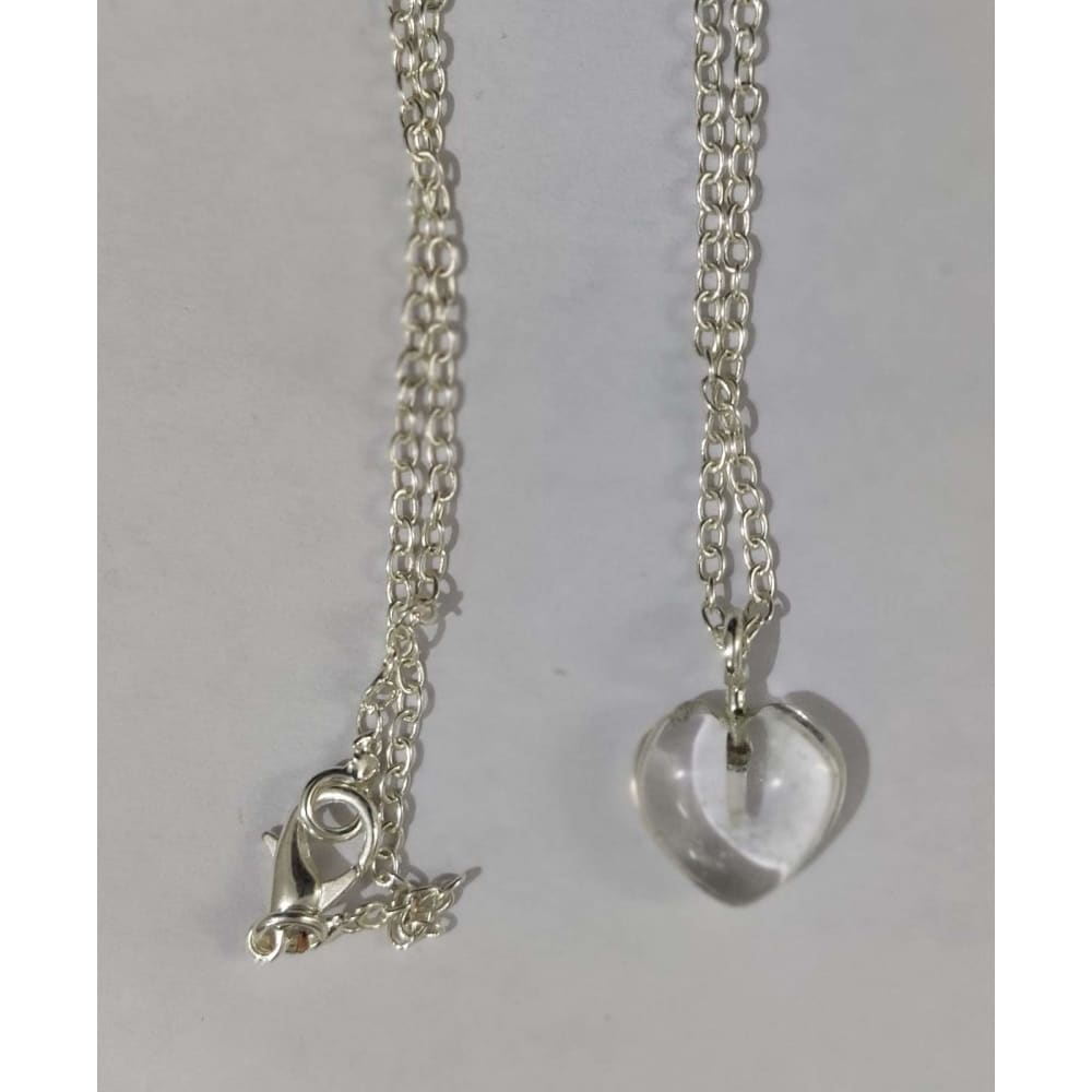ONEarth Clear Quartz Stone Pendant with Silver Chain