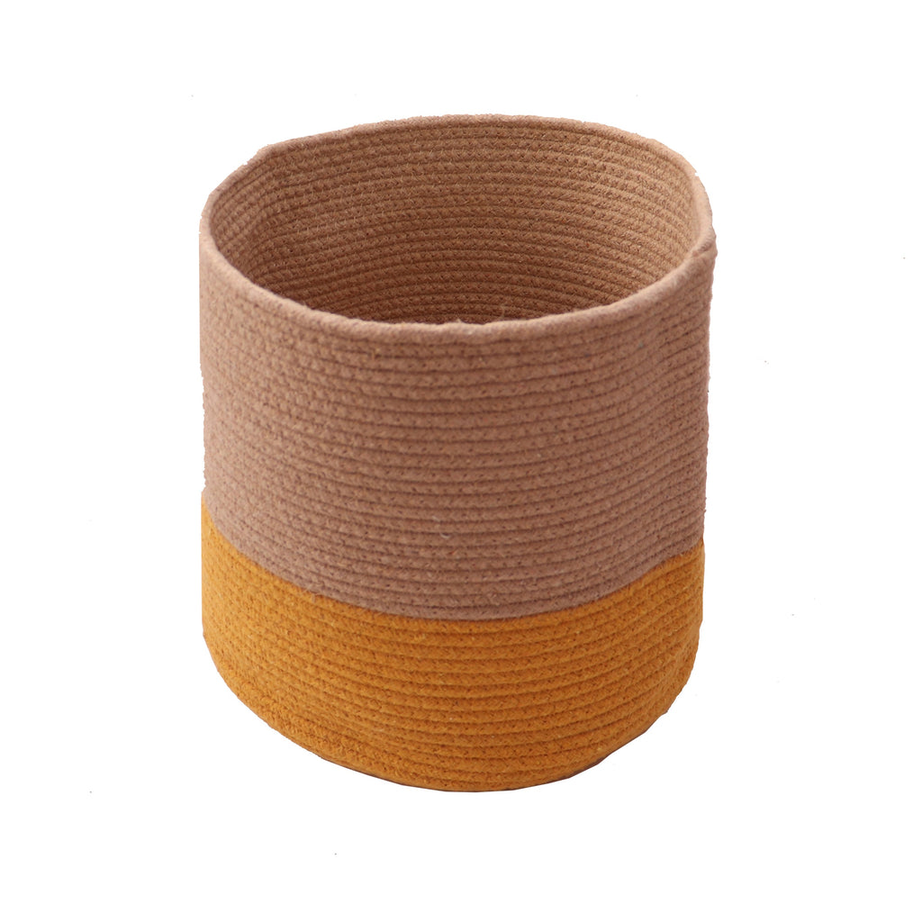 ONEarth Dual tone Jute Baskets ( Yellow) Large