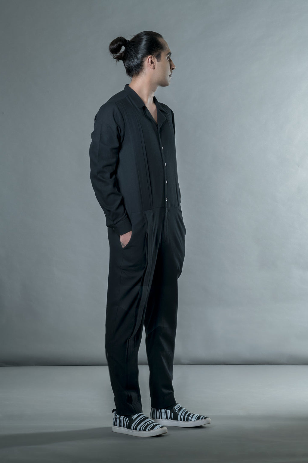 Anushe Pirani Men's Jumpsuit With Double Box Pleat