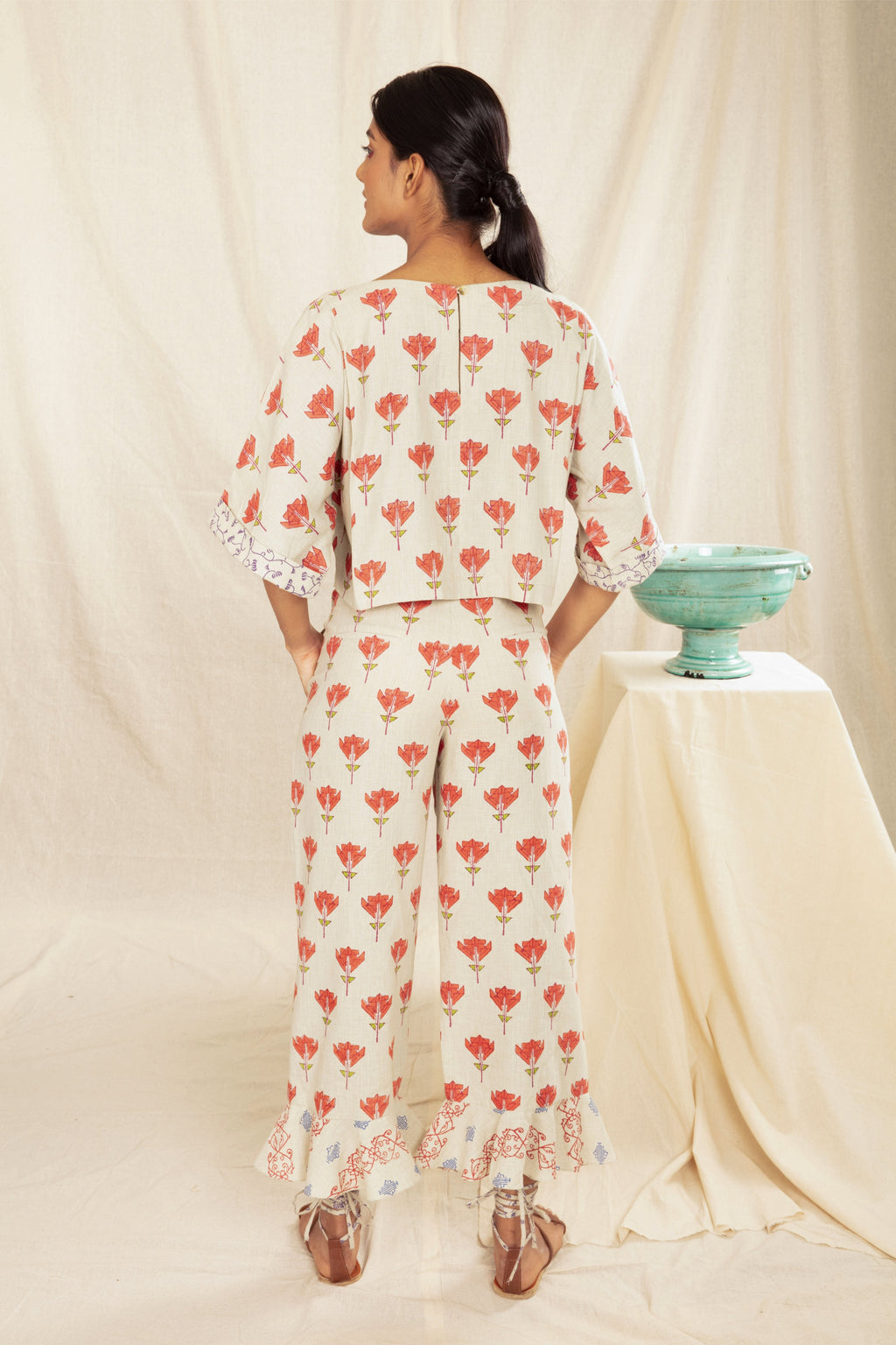 Anushe Pirani Womens Rose Knot Top