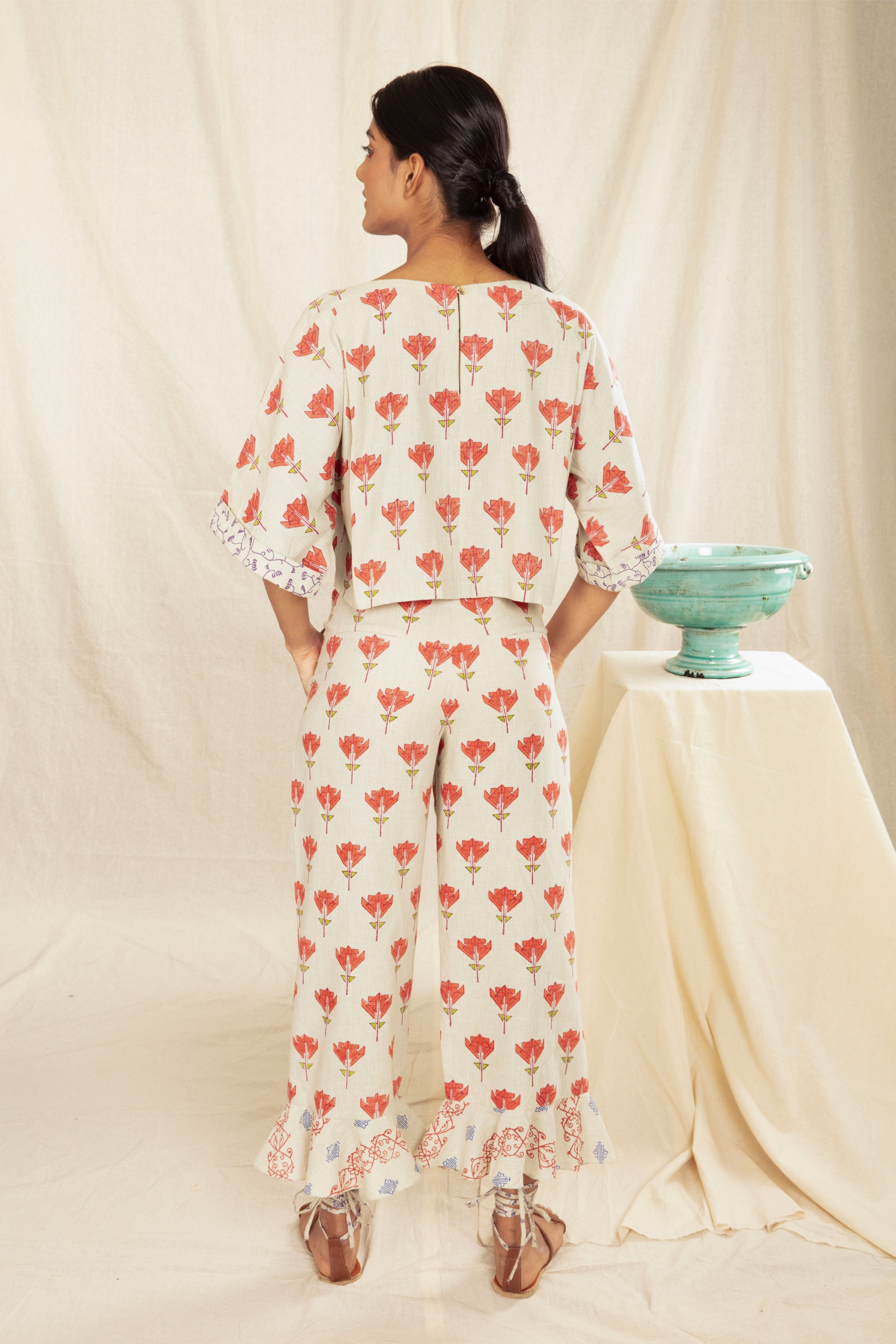 Anushe Pirani Womens Rose Knot Top