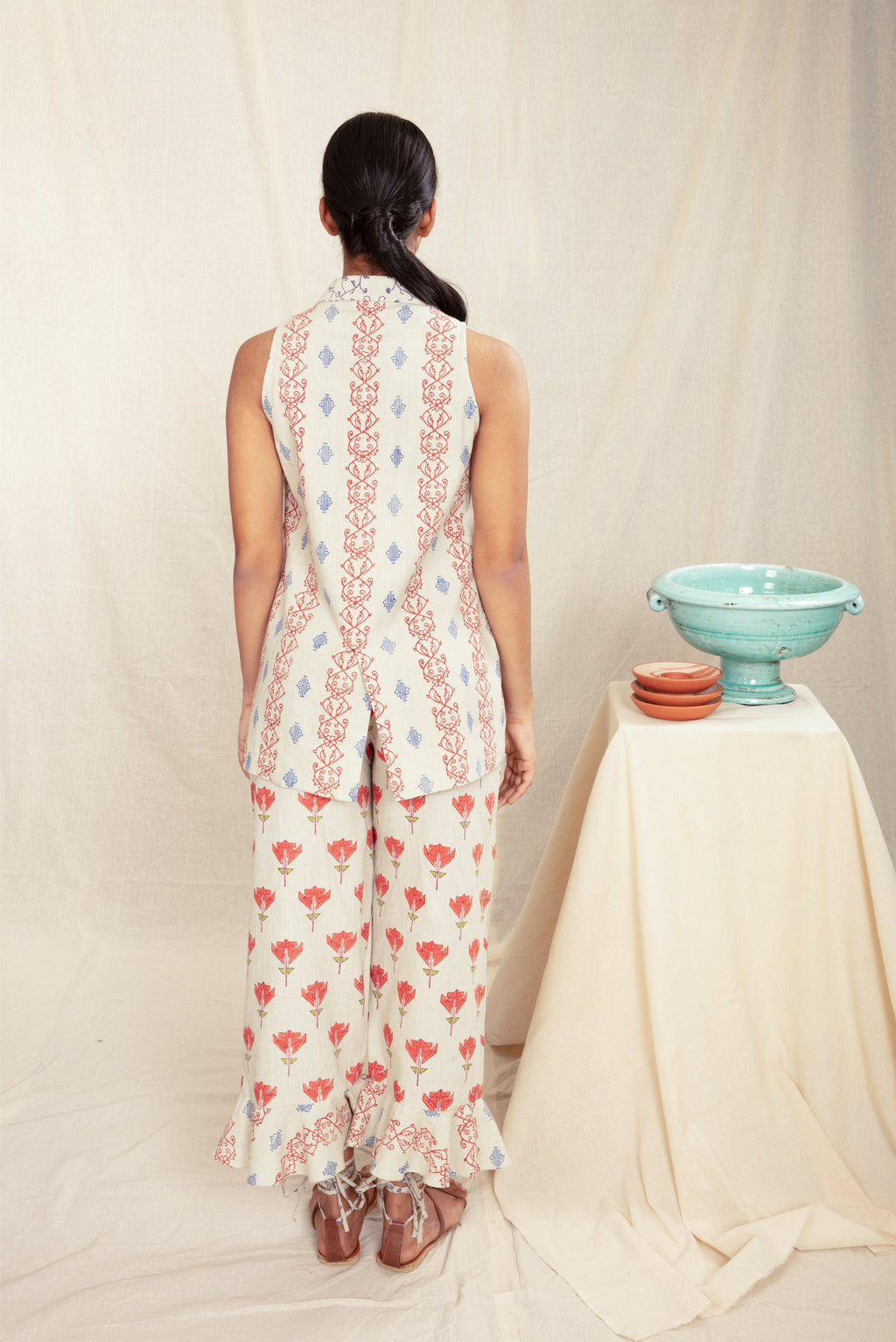 Anushe Pirani Womens Notch Lapel Vest