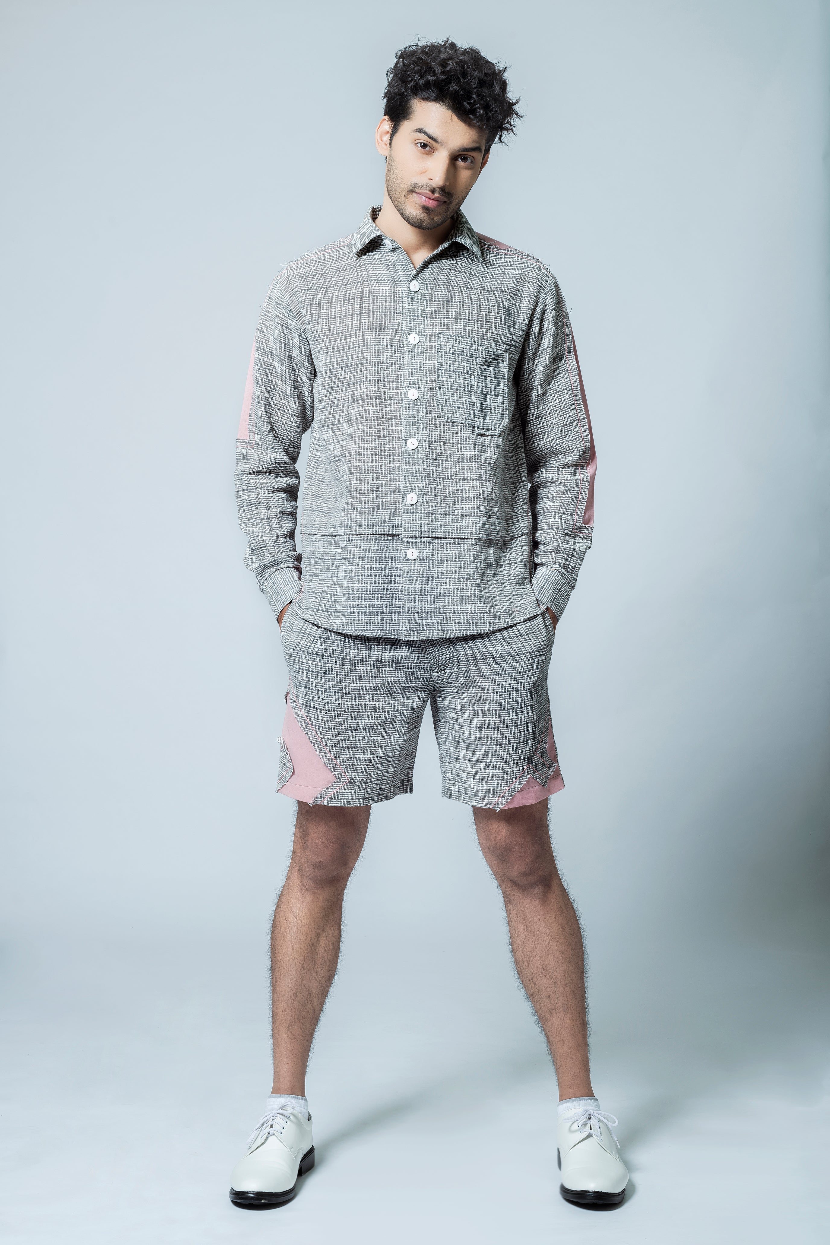 Anushe Pirani One Side Pleated Shorts