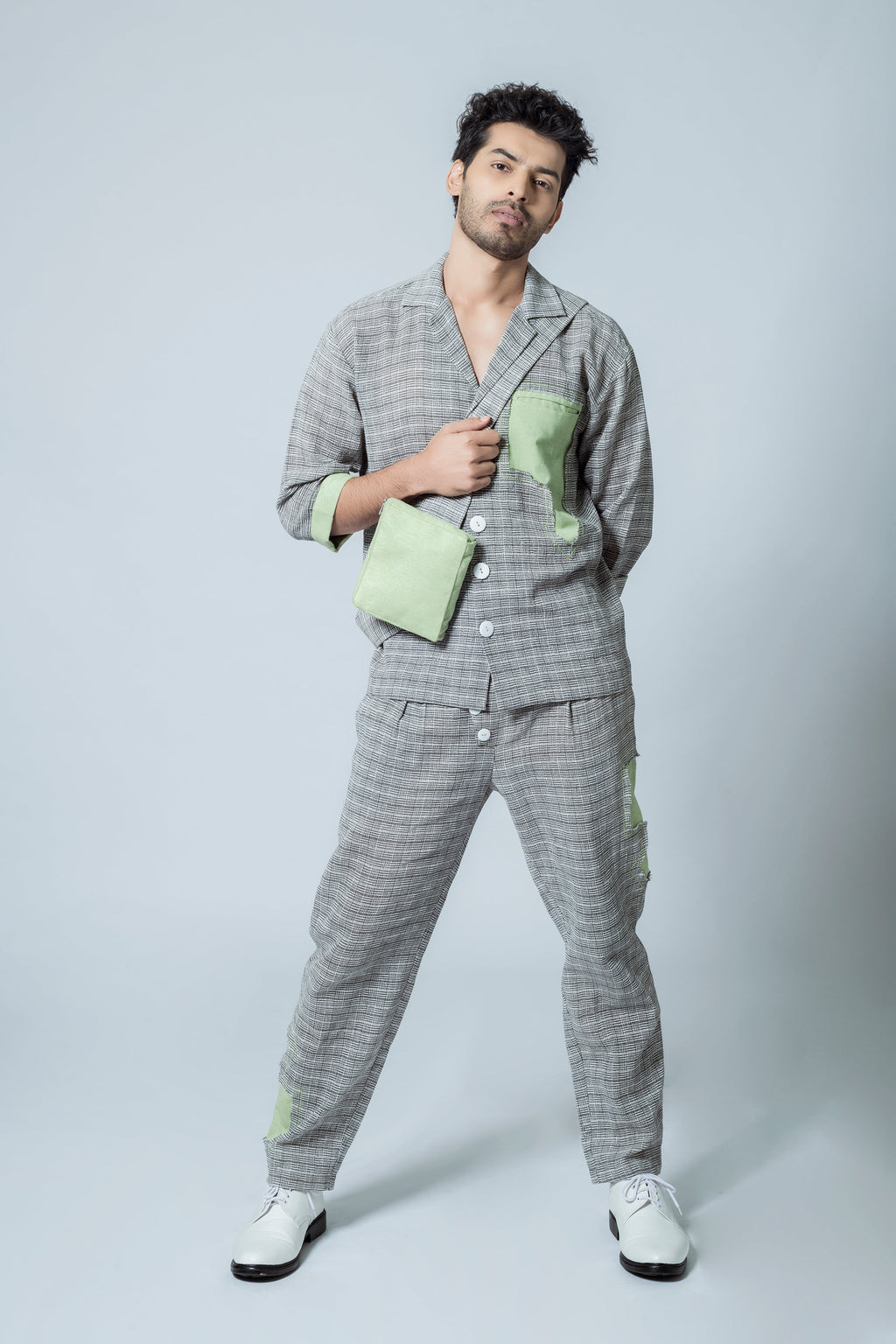 Anushe Pirani Men's Cuban Collar Shacket