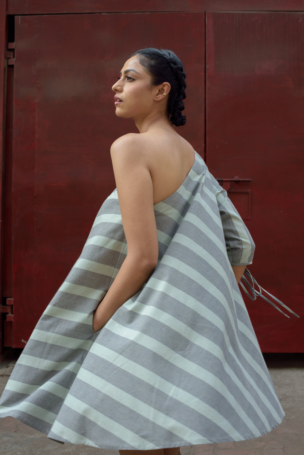 Anushe Pirani Womens One Shoulder Dress