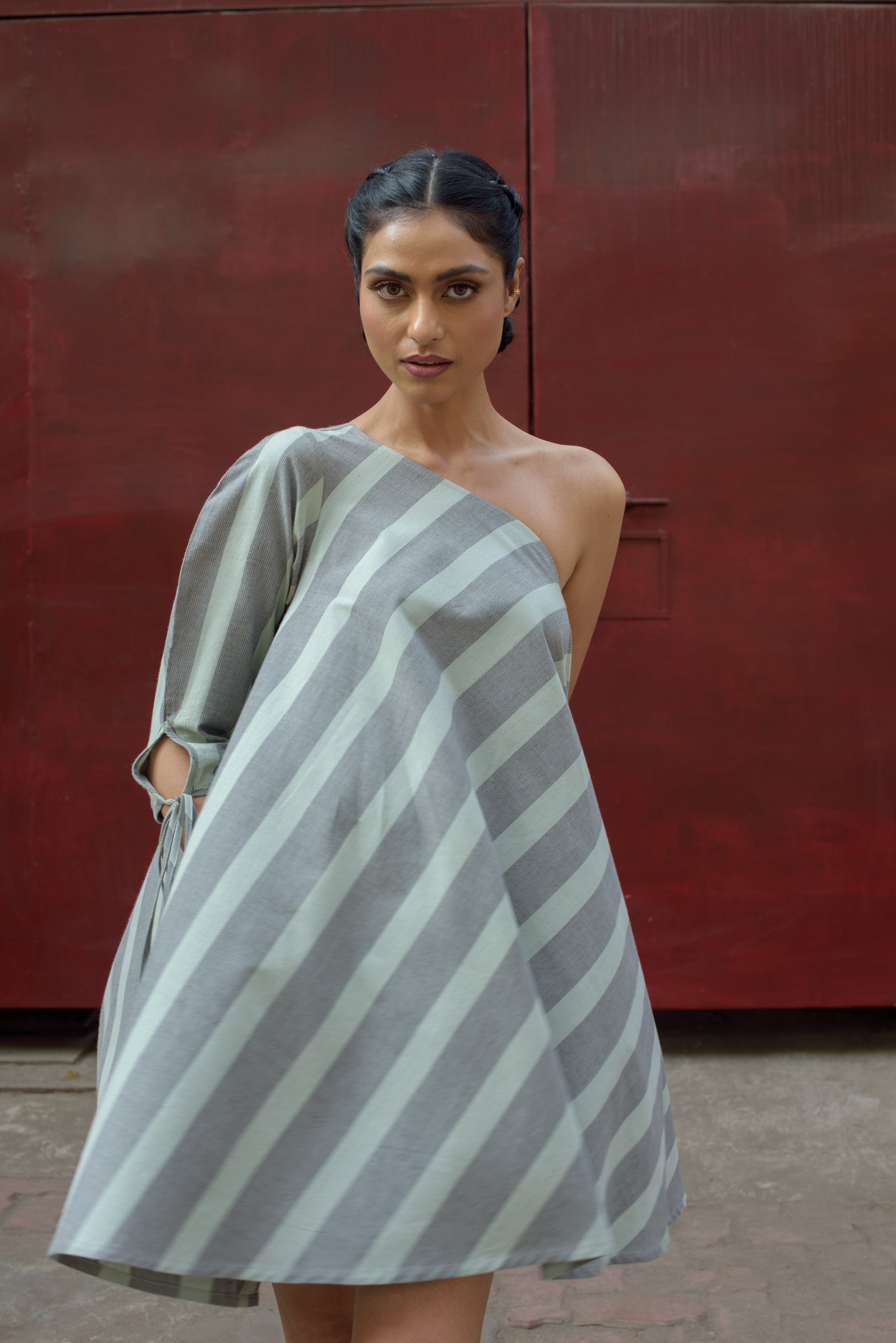 Anushe Pirani Womens One Shoulder Dress