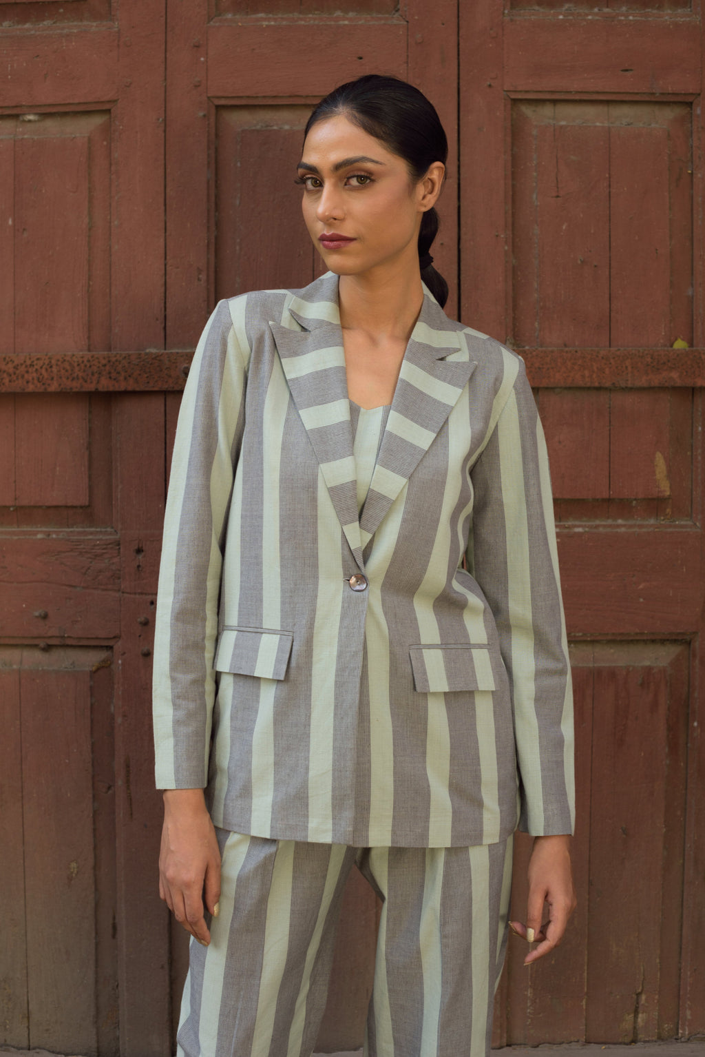 Anushe Pirani Womens Peak Lapel Blazer