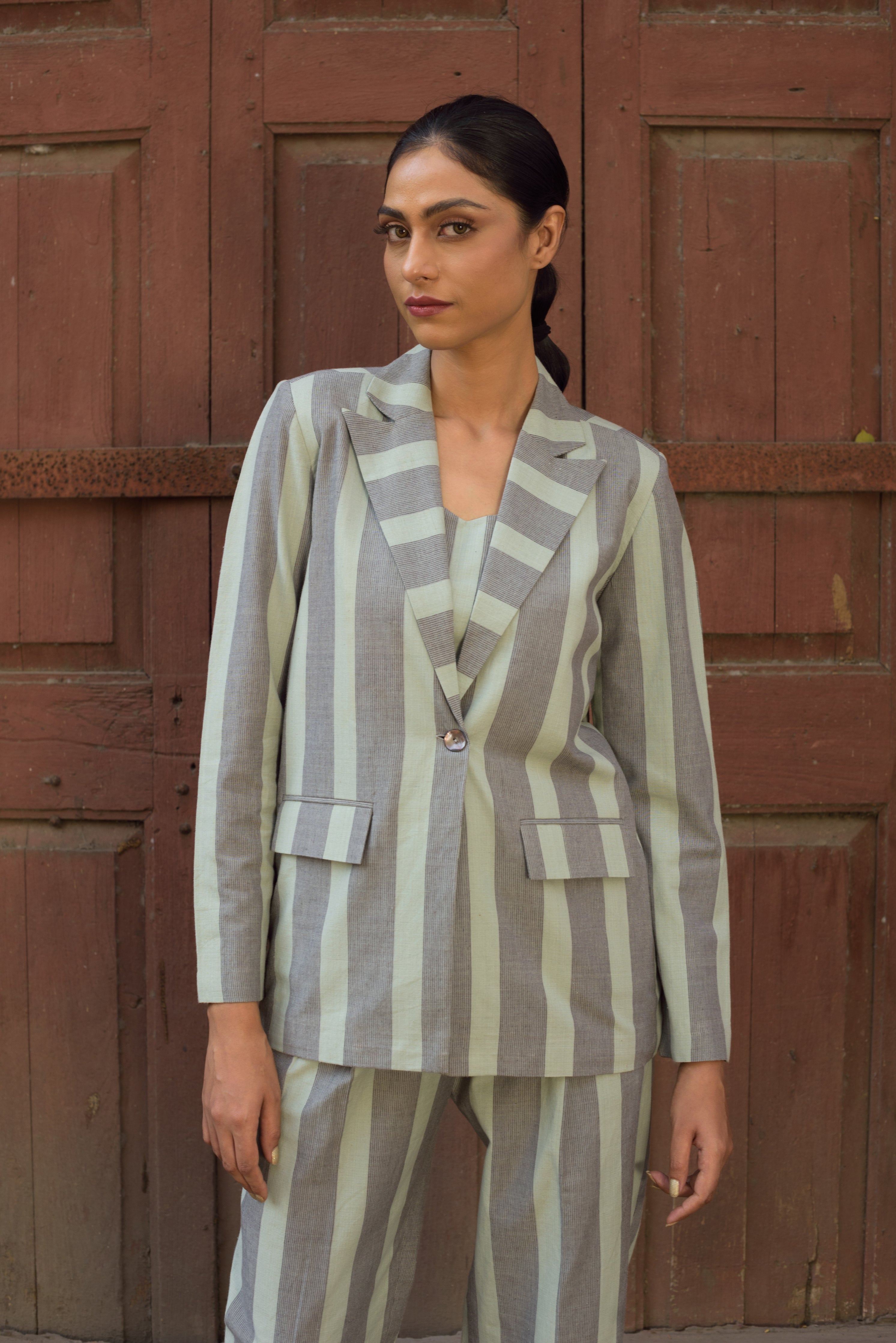 Anushe Pirani Womens Peak Lapel Blazer