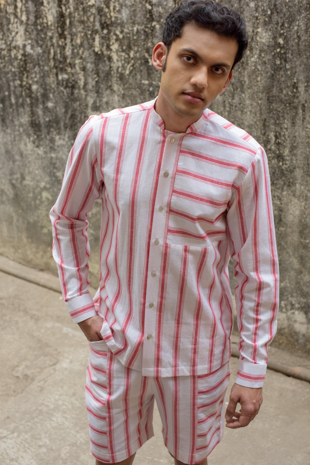 Anushe Pirani Mens Mandarin Collar Shirt