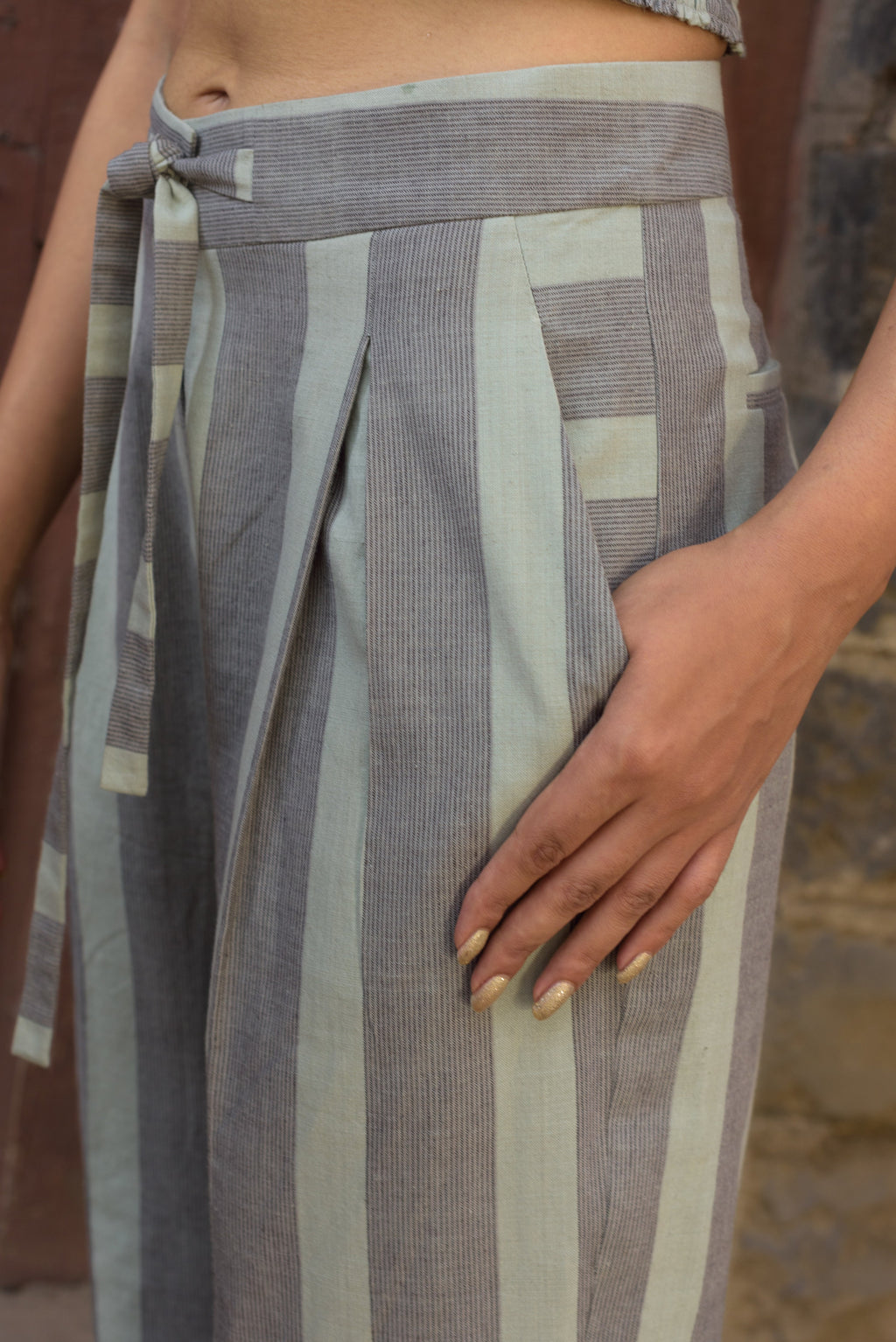 Anushe Pirani Womens Inverted Pleat Pants