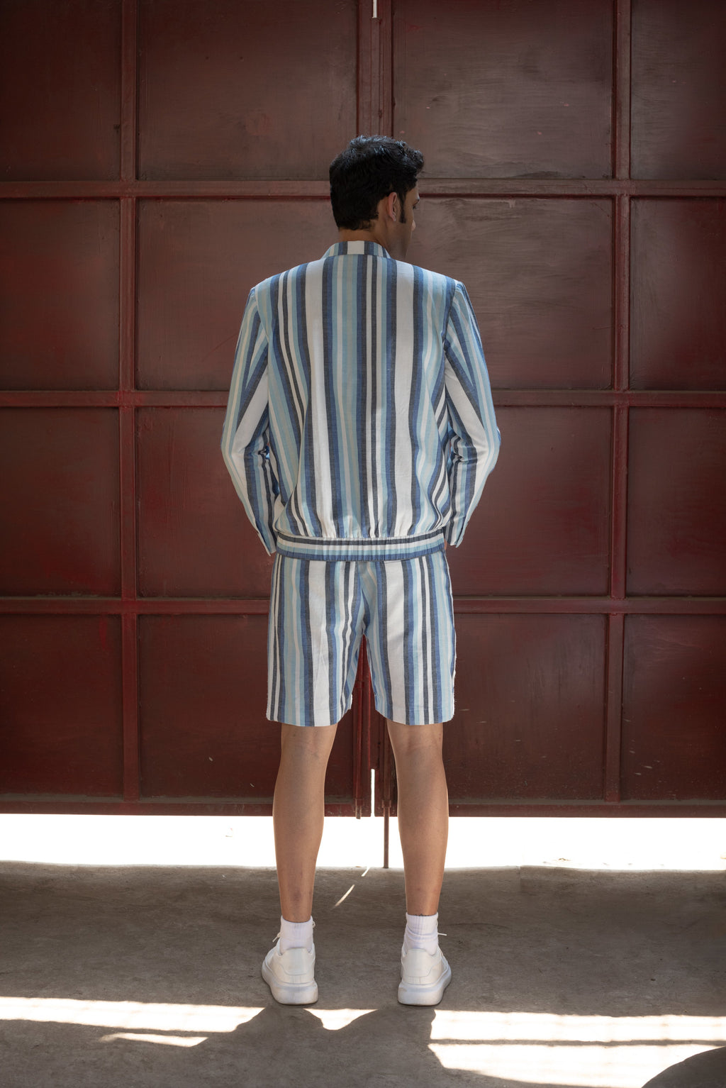 Anushe Pirani Mens Buttoned Bomber Jacket