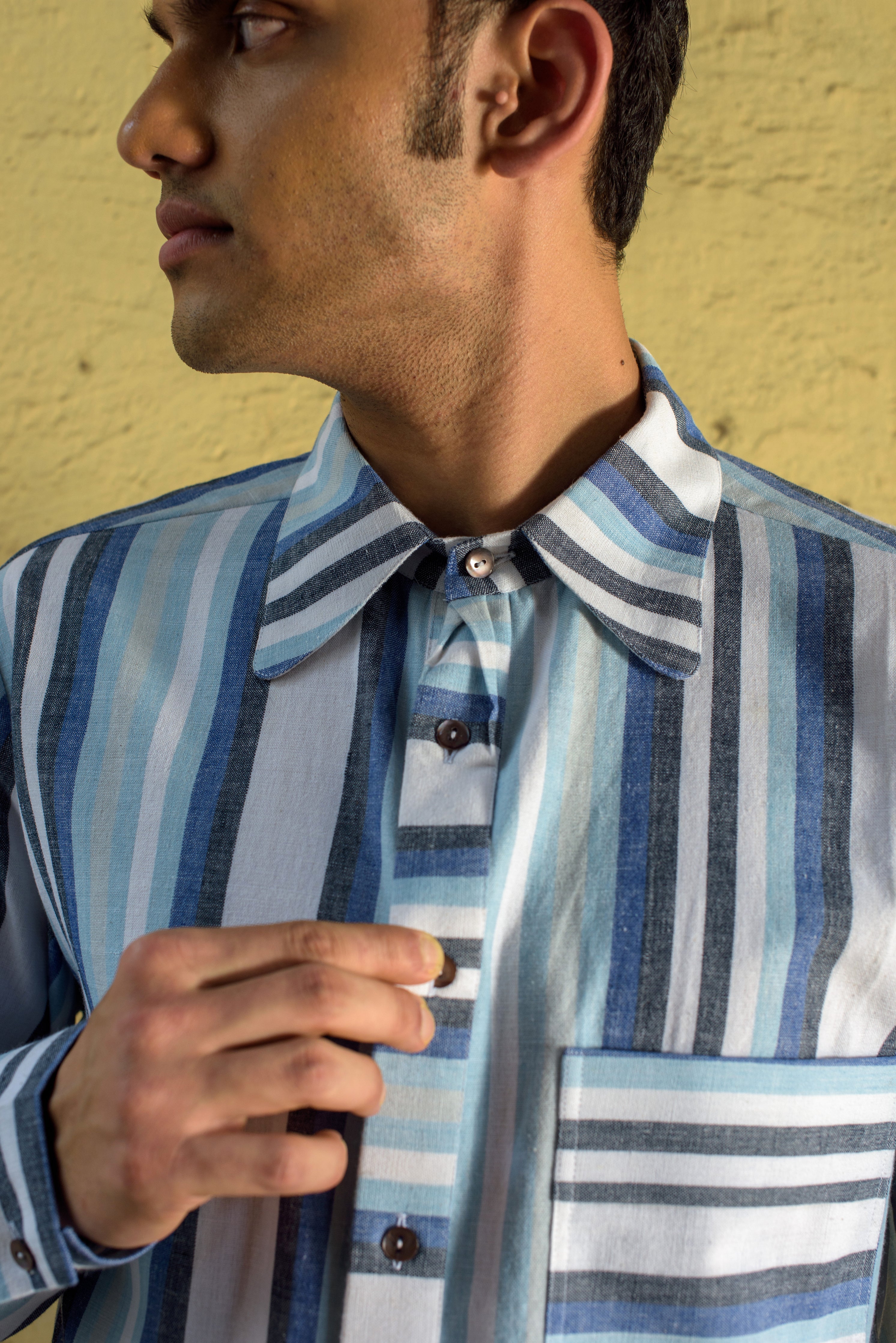 Anushe Pirani Mens Placket Detail Shirt