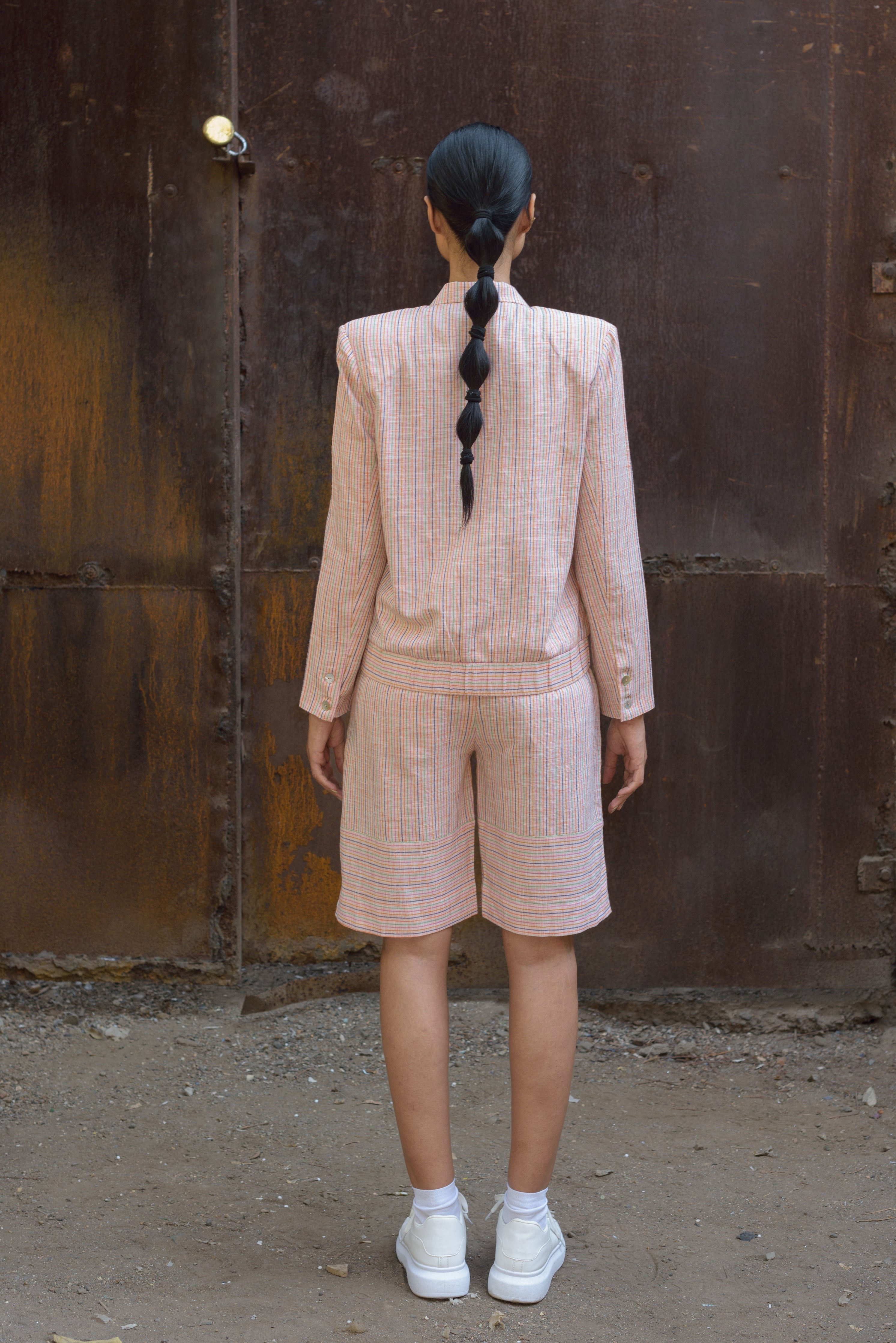 Anushe Pirani Womens Buttoned Bomber Jacket