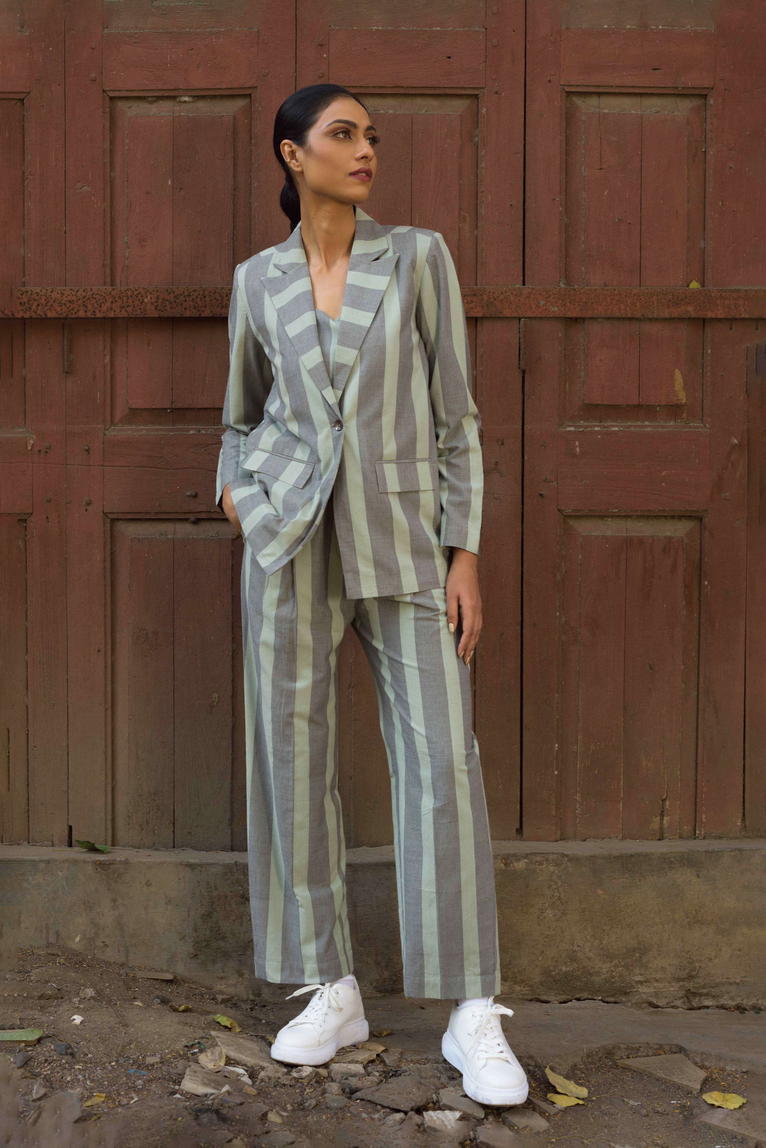 Anushe Pirani Womens Inverted Pleat Pants